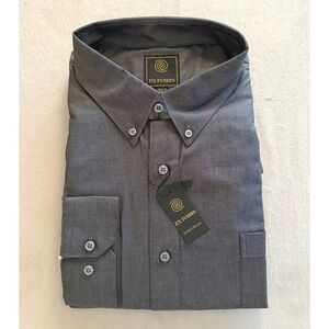 F/X Fusion Button Down Shirt Mens 3XLT Charcoal Gray Long Sleeve Tall Twill NWT